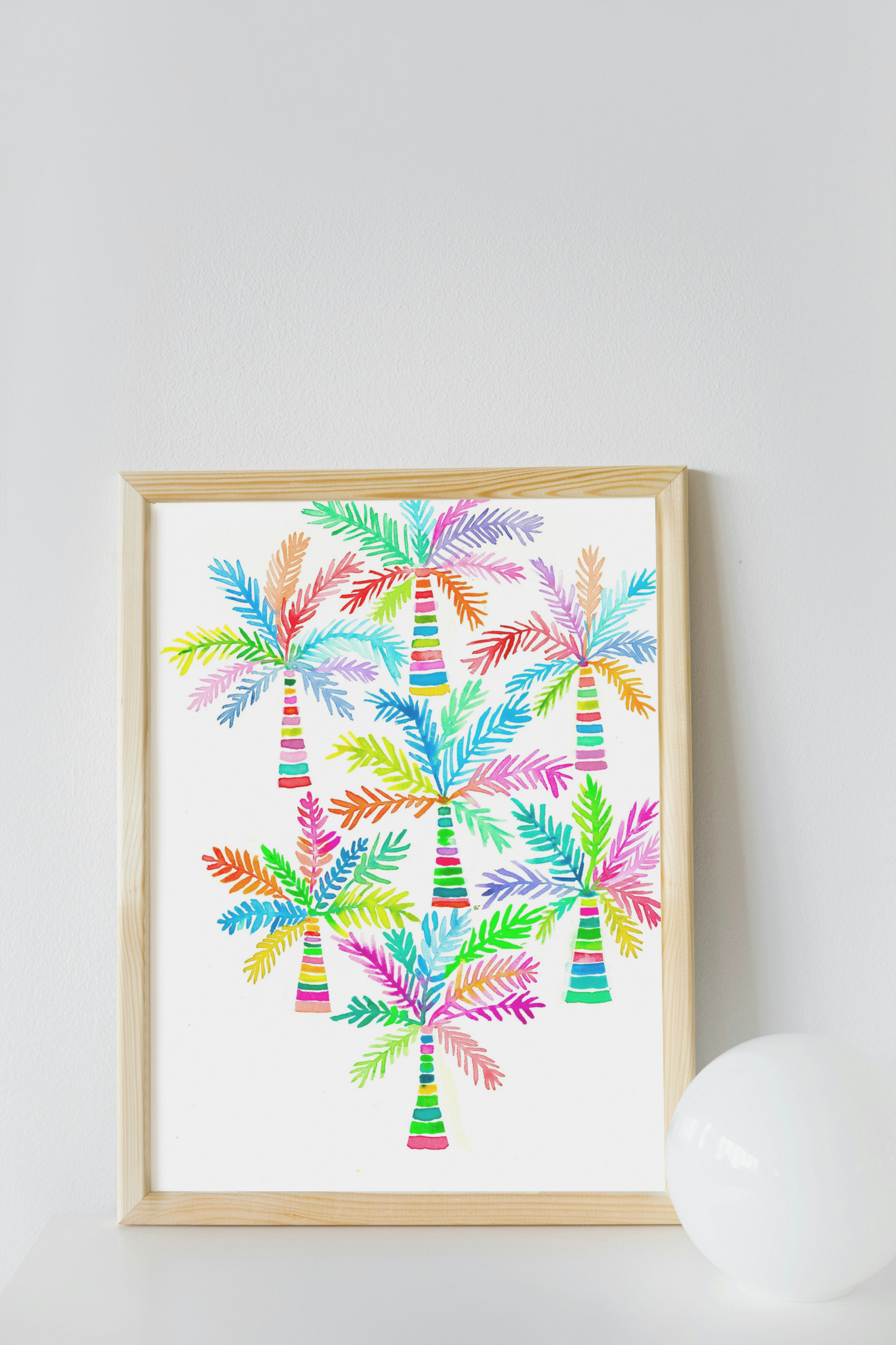 "Party Palms" Original Watercolour Artwork on Paper (A4: 21x29.7 cm)