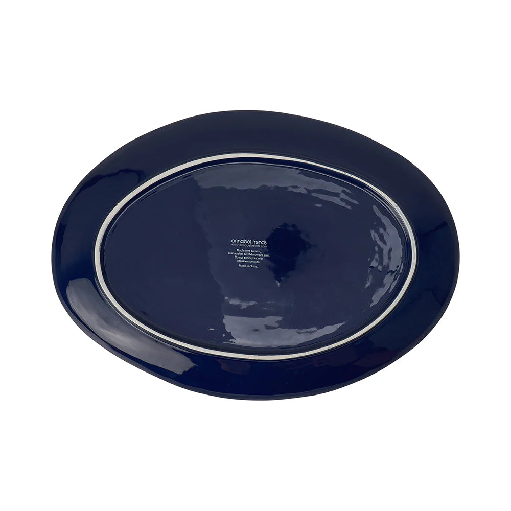 Annabel Trends X Lordy Dordie Ceramic Platter - Navy Natives