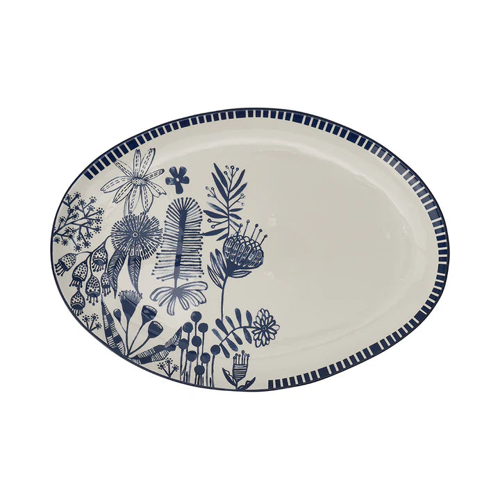 Annabel Trends X Lordy Dordie Ceramic Platter - Navy Natives