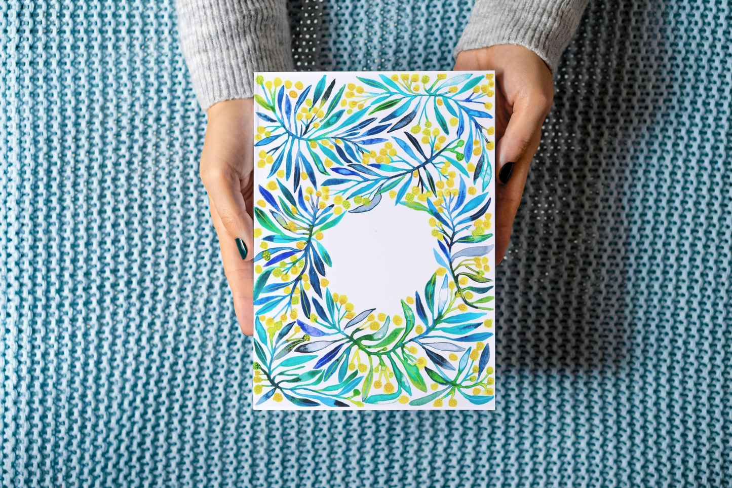 "Wattle Web" Original Watercolour Artwork on Paper (A5: 14.8x21cm)
