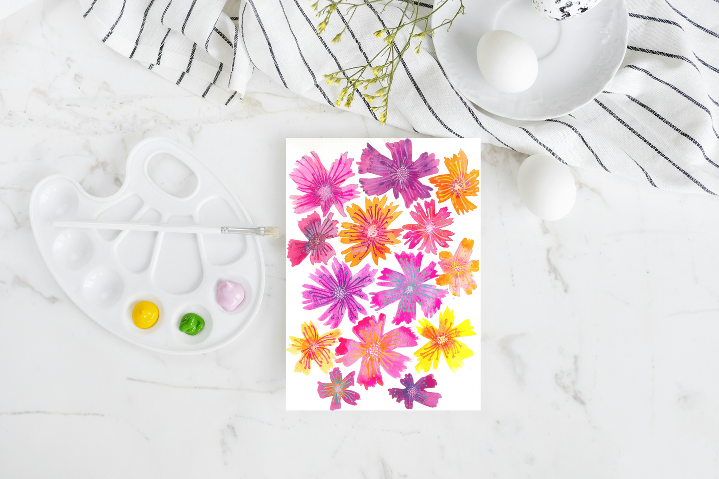 "Paper Daisies" Original Watercolour Artwork on Paper (A4: 21x29.7 cm)