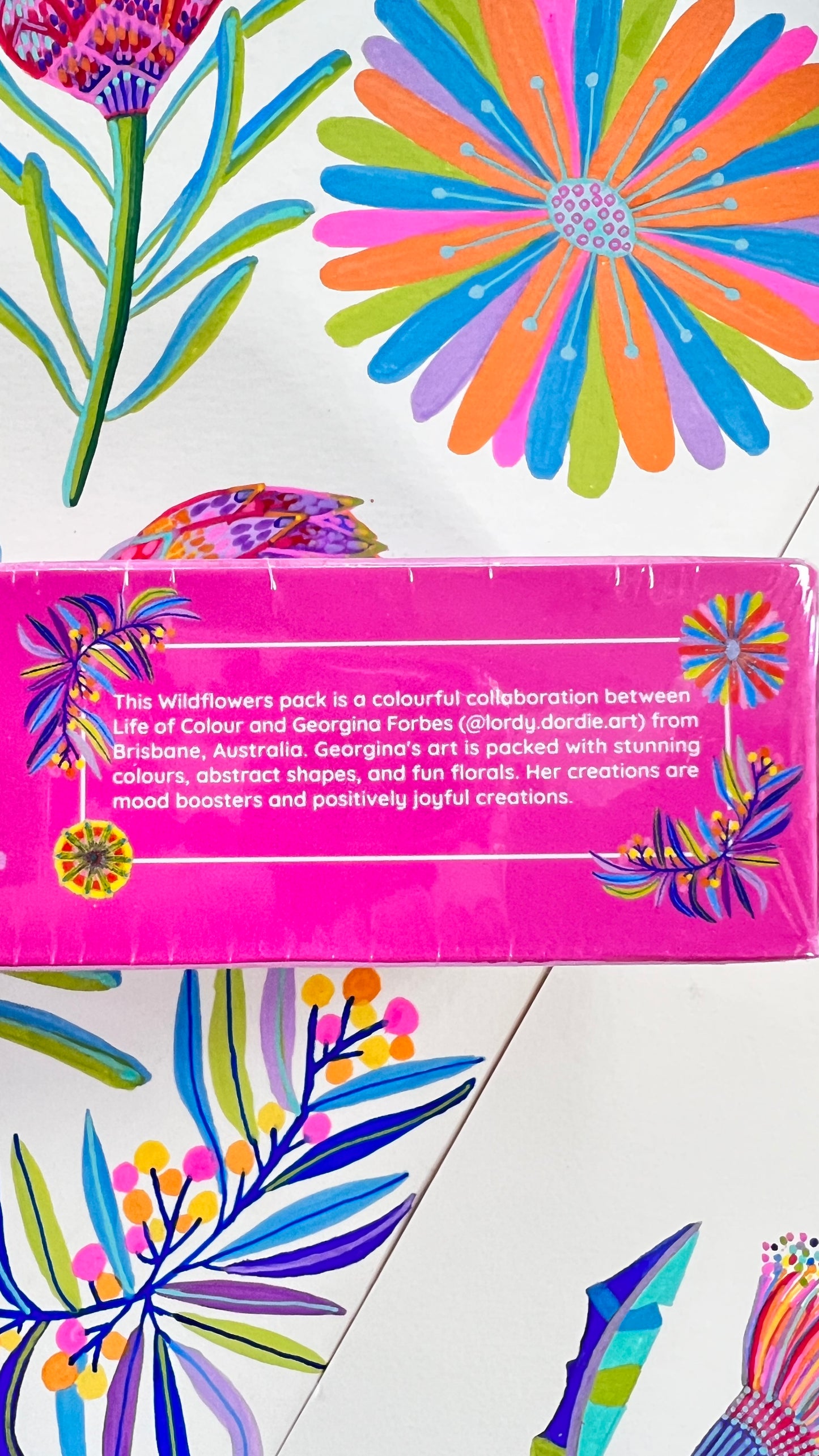 LIFE OF COLOUR collab Wildflowers Brush Tip Acrylic Paint Pens - Set of 12