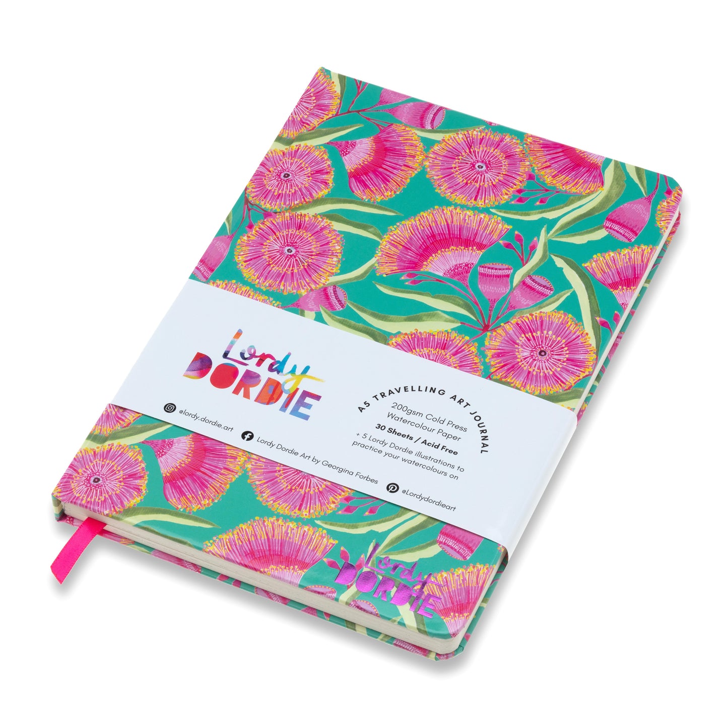 Lordy Dordie Art | Gum Blossoms A5 Visual Art Diary | A5 Art Journal