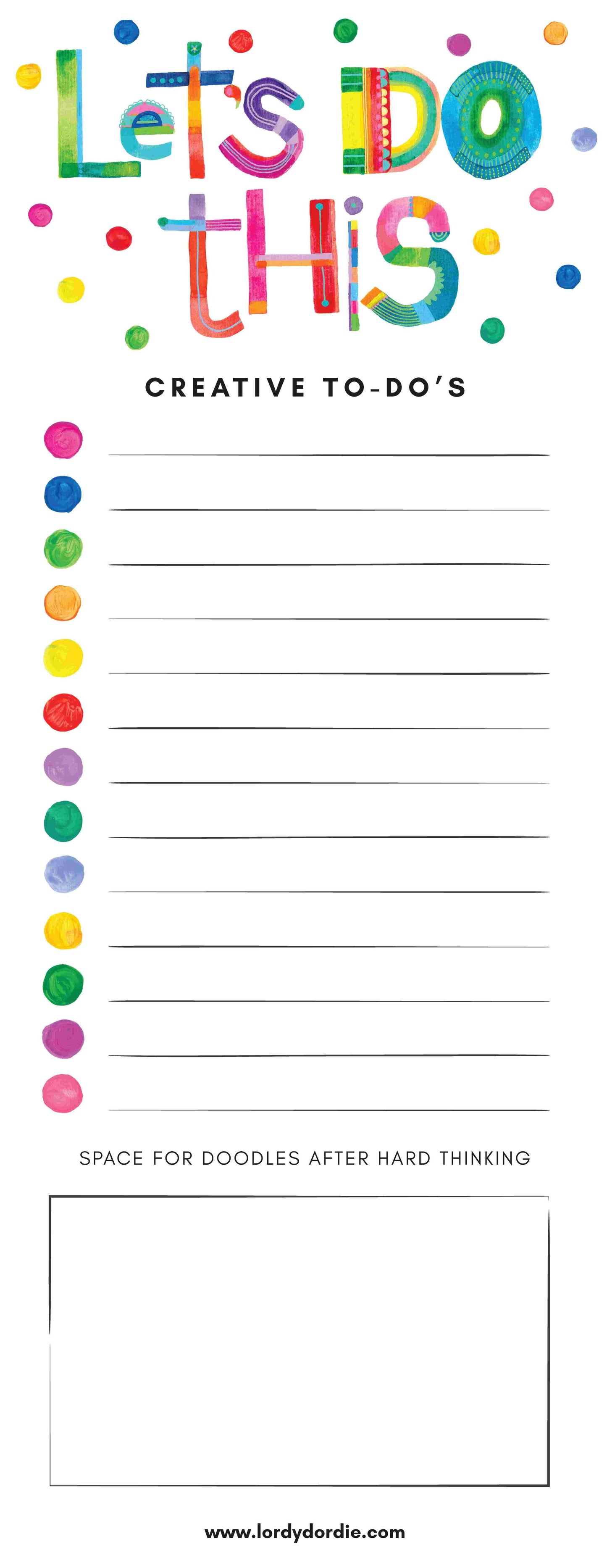 Creative To-Do's Notepad - "Let's Do This"