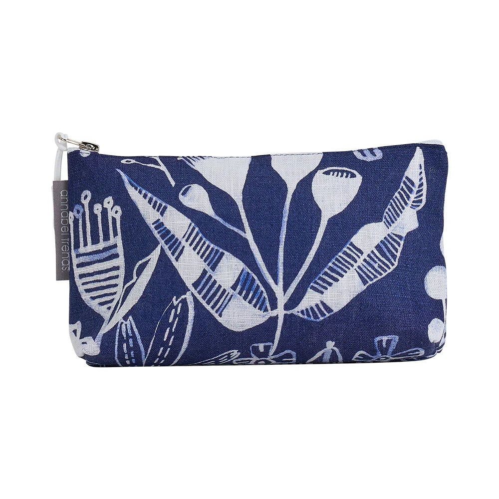 Annabel Trends X Lordy Dordie Cosmetic Bag - Linen - Navy Natives