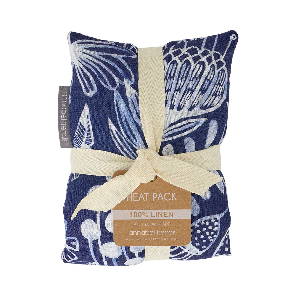 Annabel Trends X Lordy Dordie Heat Pillow - Linen - Navy Natives
