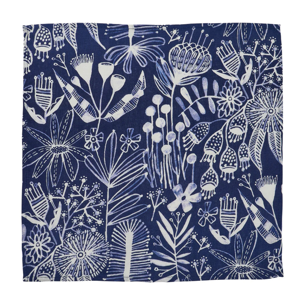 Annabel Trends X Lordy Dordie Napkin Set - Linen - Navy Natives