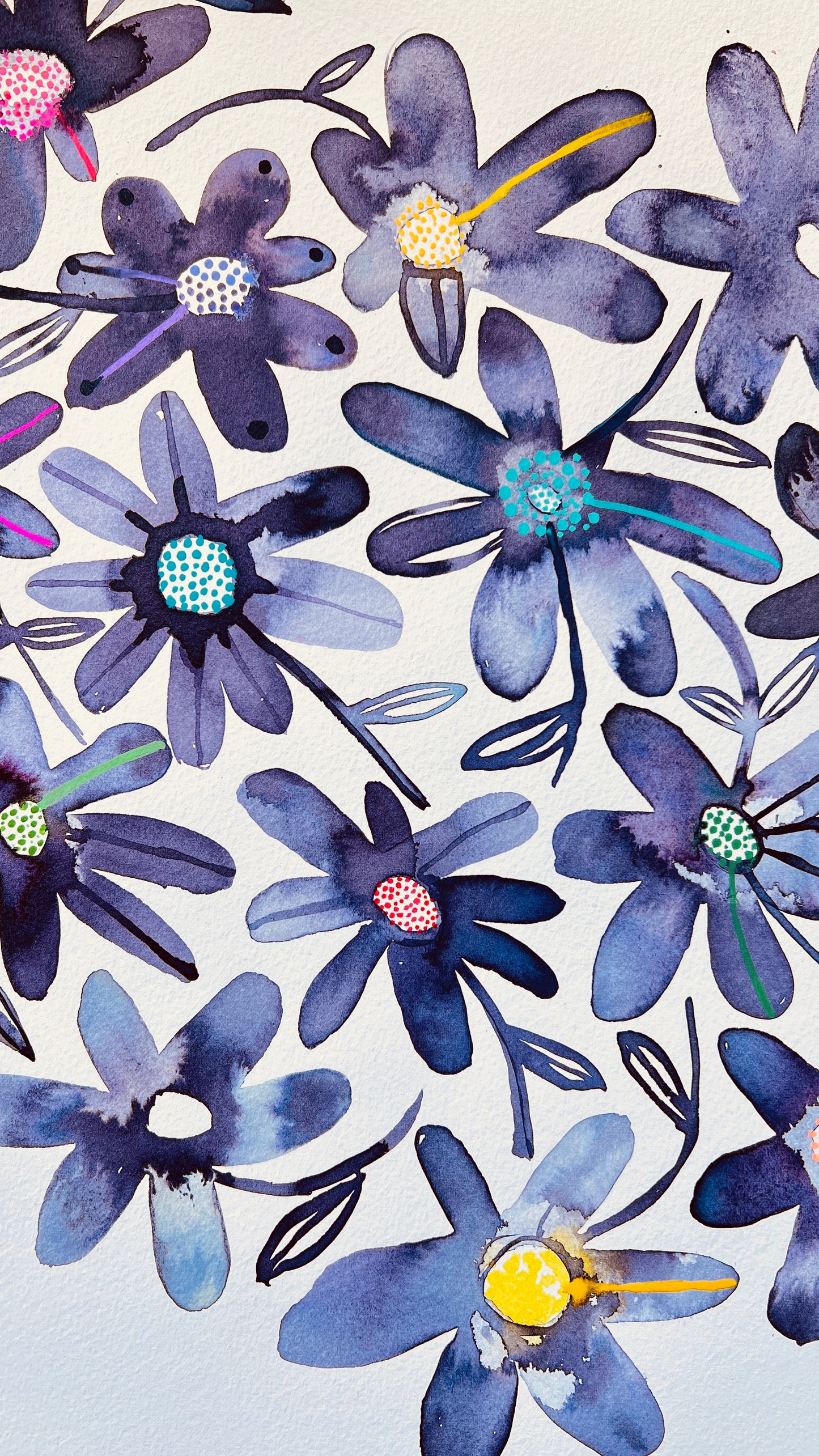 "Dizzy Daisies" Original Watercolour Artwork on Paper | Australian Artwork For Sale