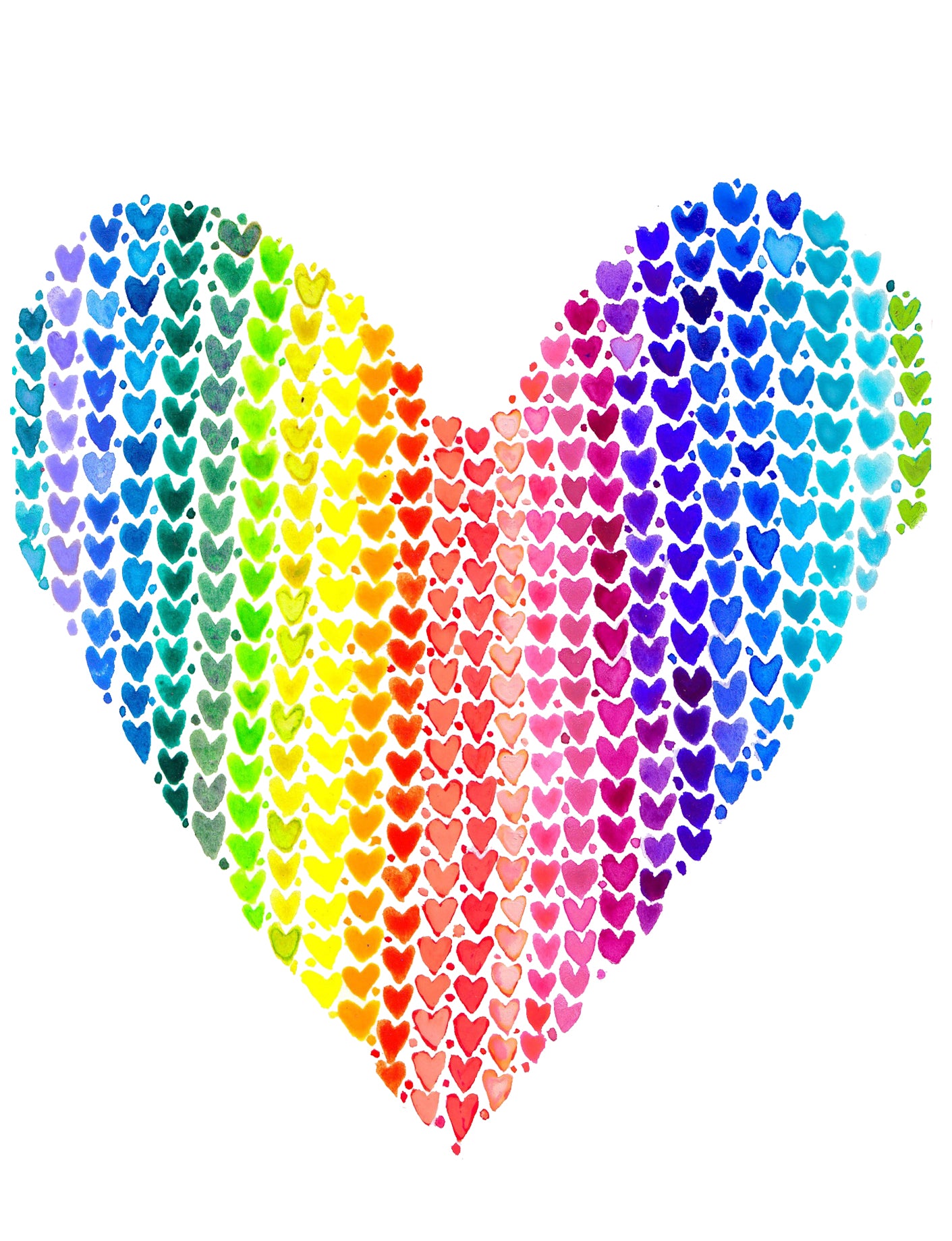 “Rainbow Heart" Original Watercolour Artwork on Paper (A5: 14.8x21cm)