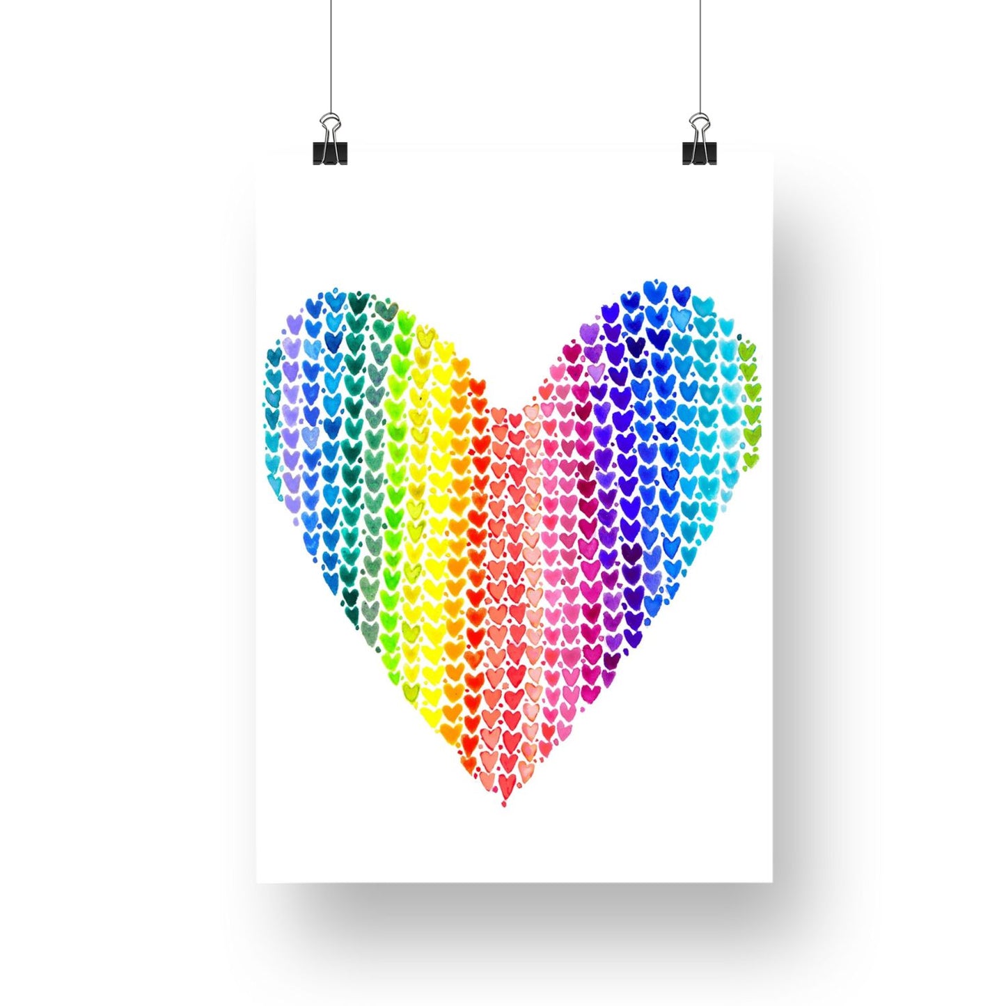 “Rainbow Heart" Original Watercolour Artwork on Paper (A5: 14.8x21cm)