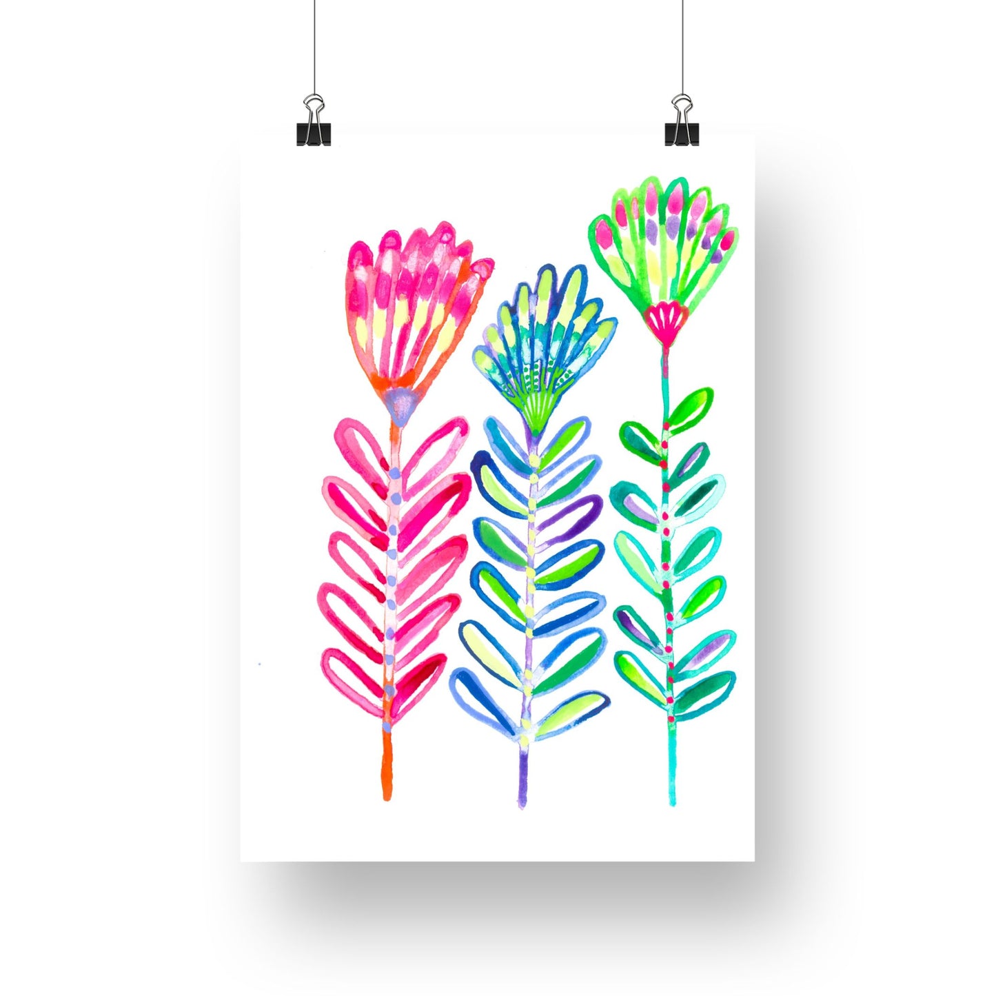 “Happy Stems" Original Watercolour Artwork on Paper (A5: 14.8x21cm)
