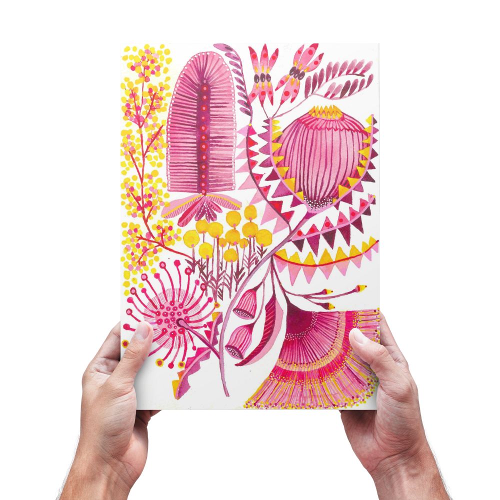 "Wandering Wildflowers" Original Watercolour Artwork on Paper (A4: 21x29.7 cm) | Australian Artwork Online