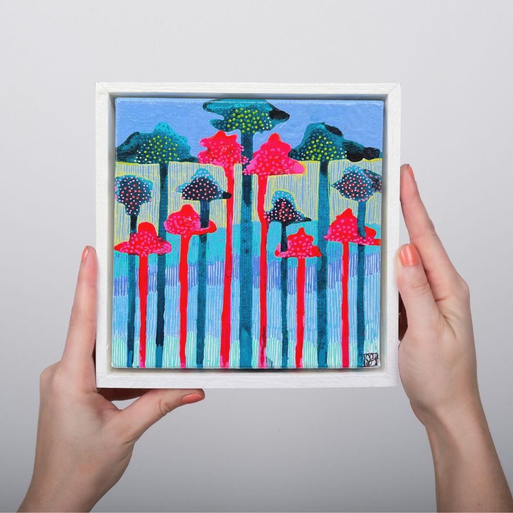 "Treetops" Wall Art - Original Small Acrylic Canvas Painting | Buy Canvas Paintings Online