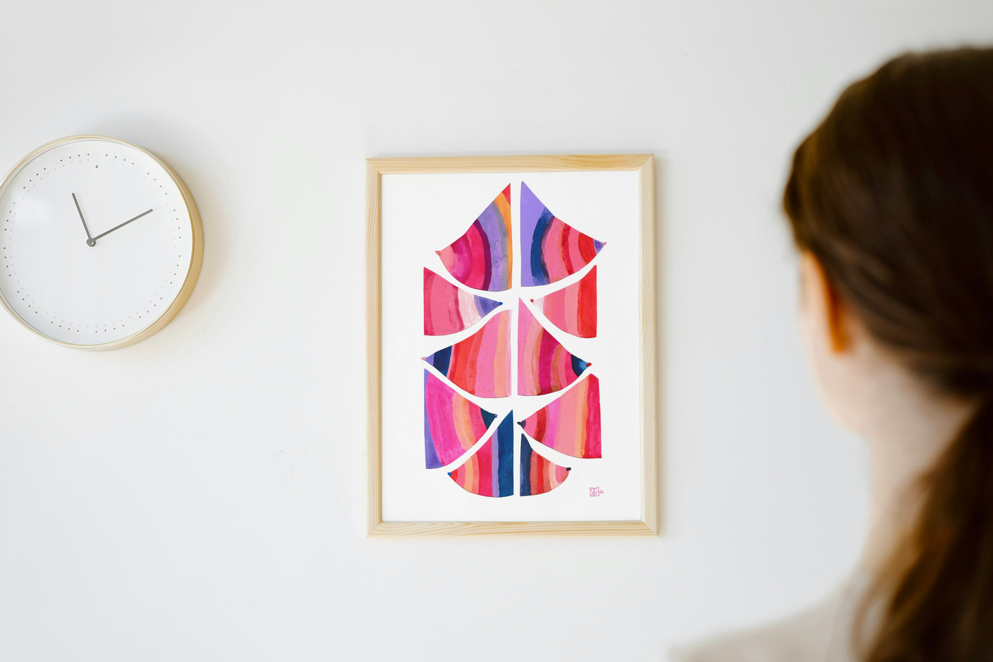 "Colourful Curves" Original Acrylic Artwork on Paper (A4: 21x29.7 cm)