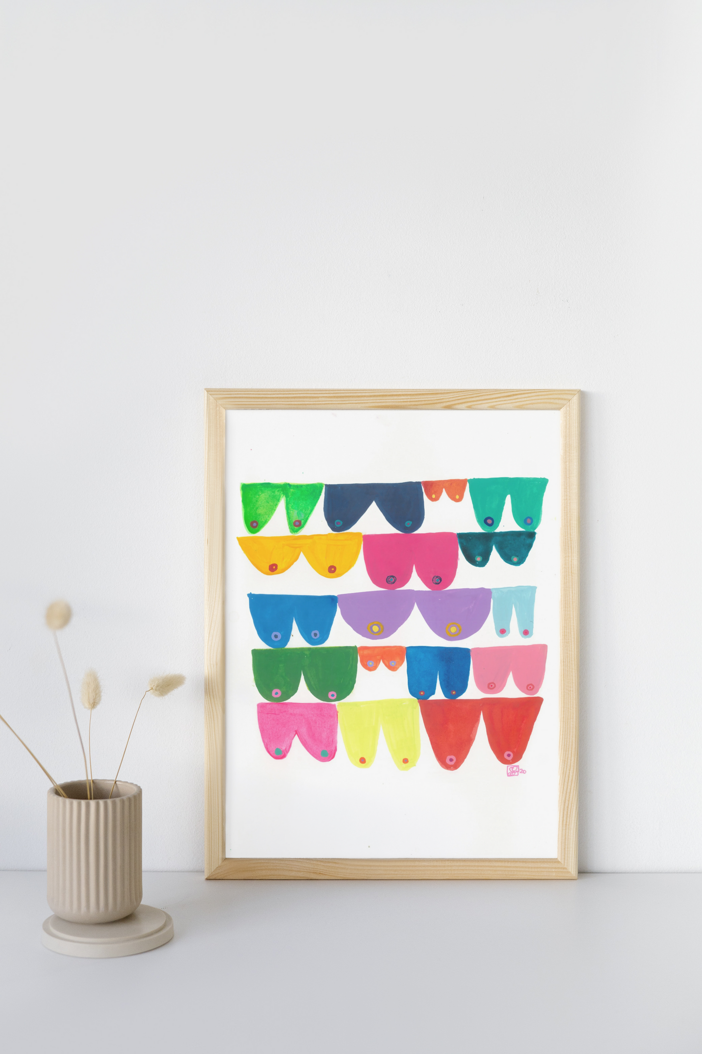 "Hanging on the Line" Original Acrylic Artwork on Paper (A4: 21x29.7 cm)