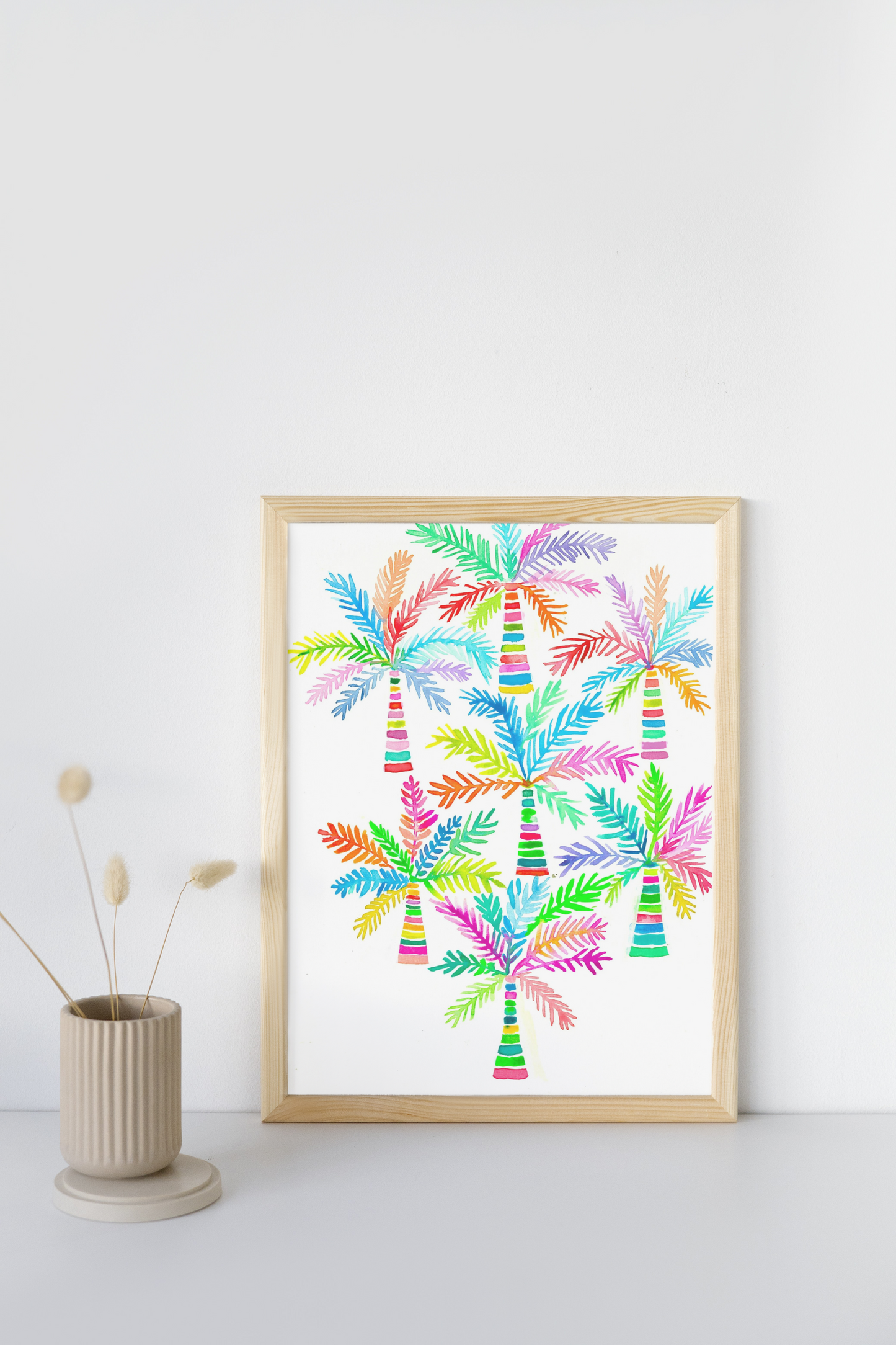 "Party Palms" Original Watercolour Artwork on Paper (A4: 21x29.7 cm)