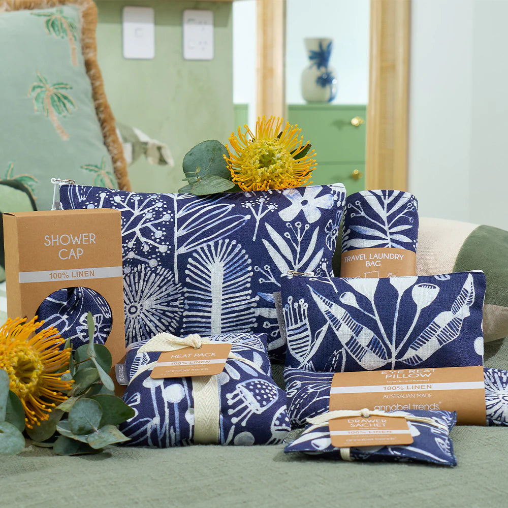 Annabel Trends X Lordy Dordie Heat Pillow - Linen - Navy Natives