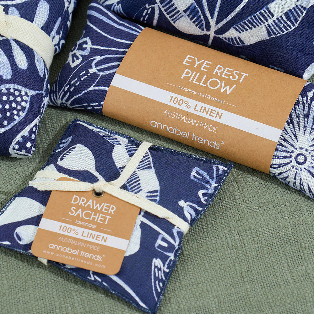 Annabel Trends X Lordy Dordie Eye Rest Pillow - Linen - Navy Natives