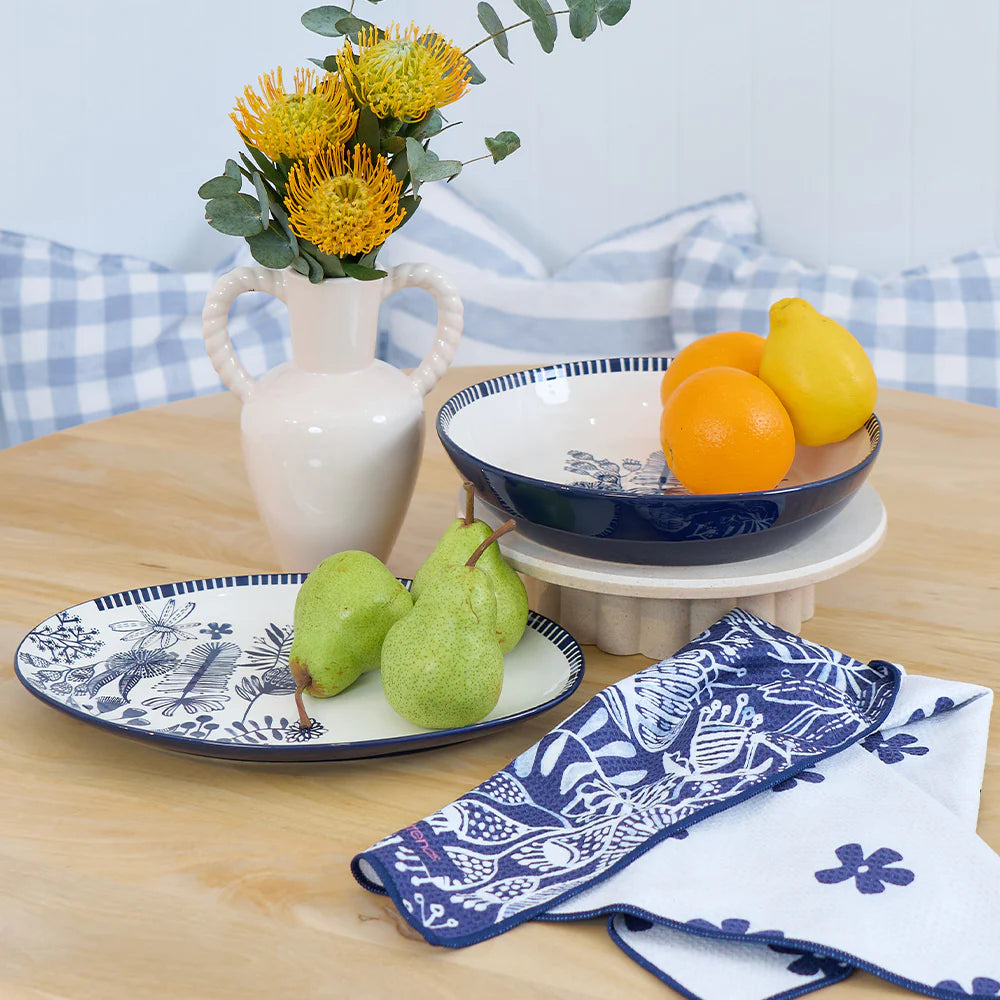 Annabel Trends X Lordy Dordie Ceramic Platter - Navy Natives