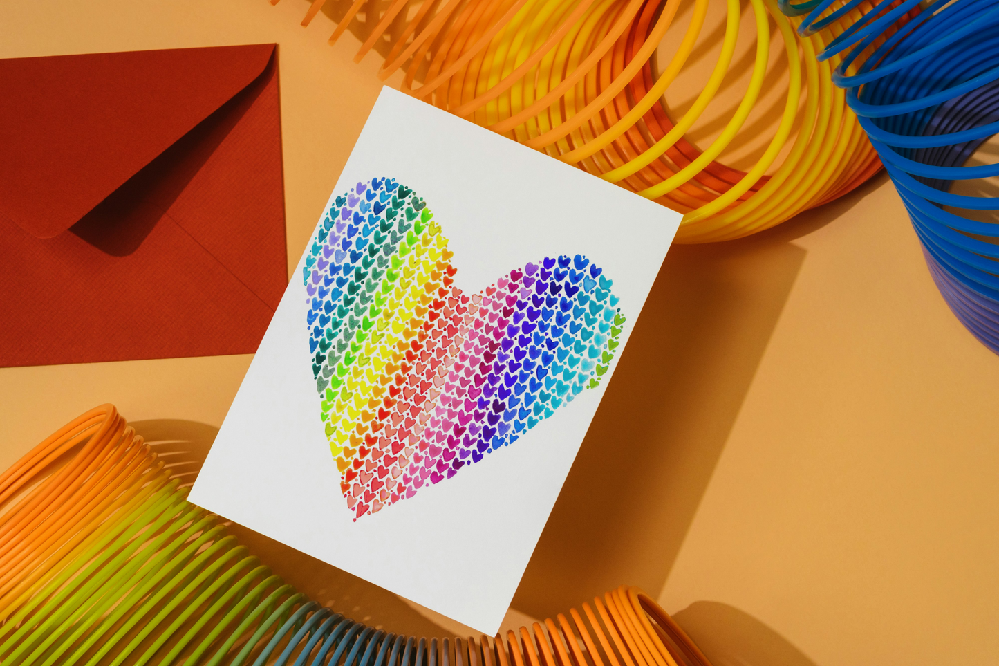 “Rainbow Heart" Original Watercolour Artwork on Paper (A5: 14.8x21cm)
