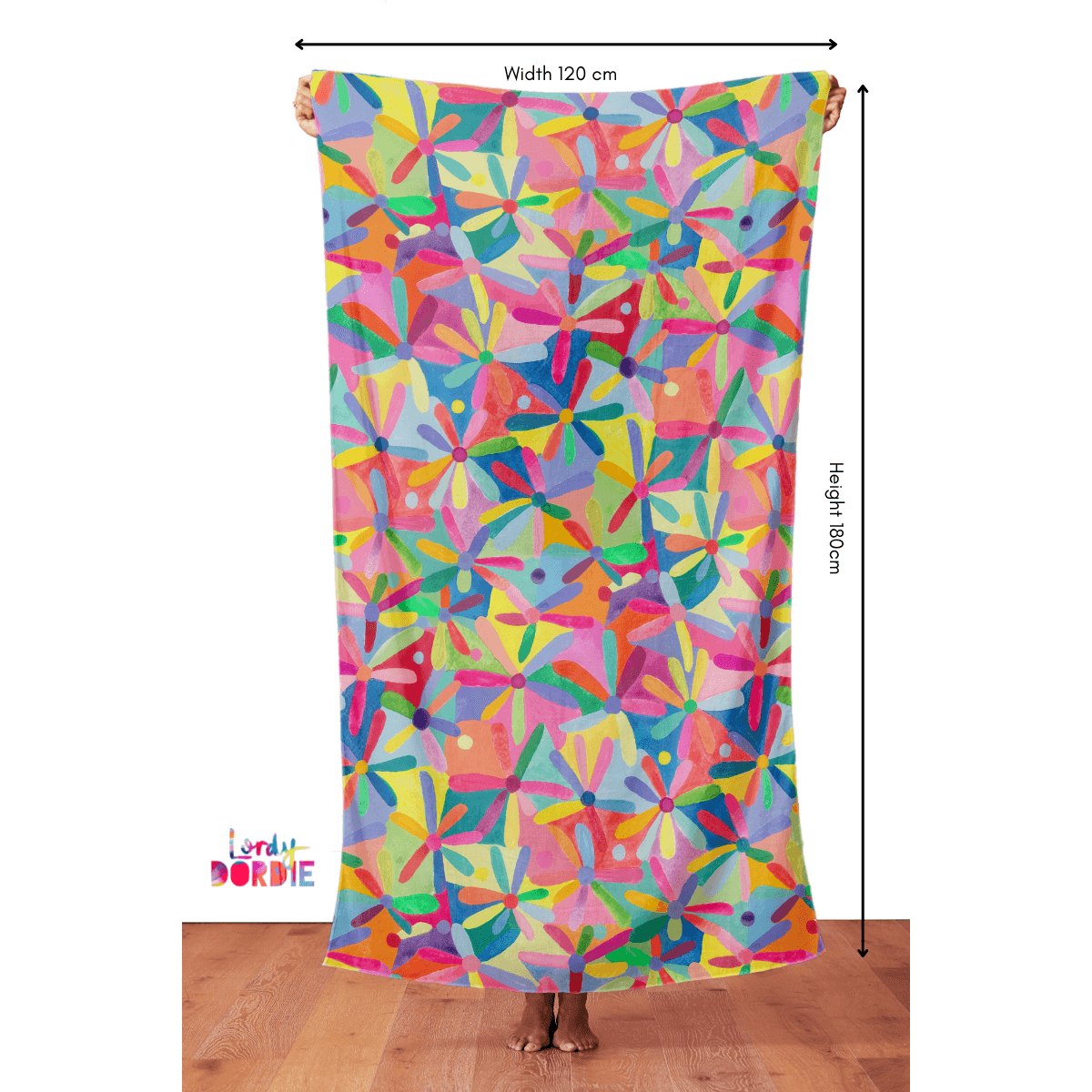 Rainbow Daisies - BEACH WRAP / SCARF - Lordy Dordie Art