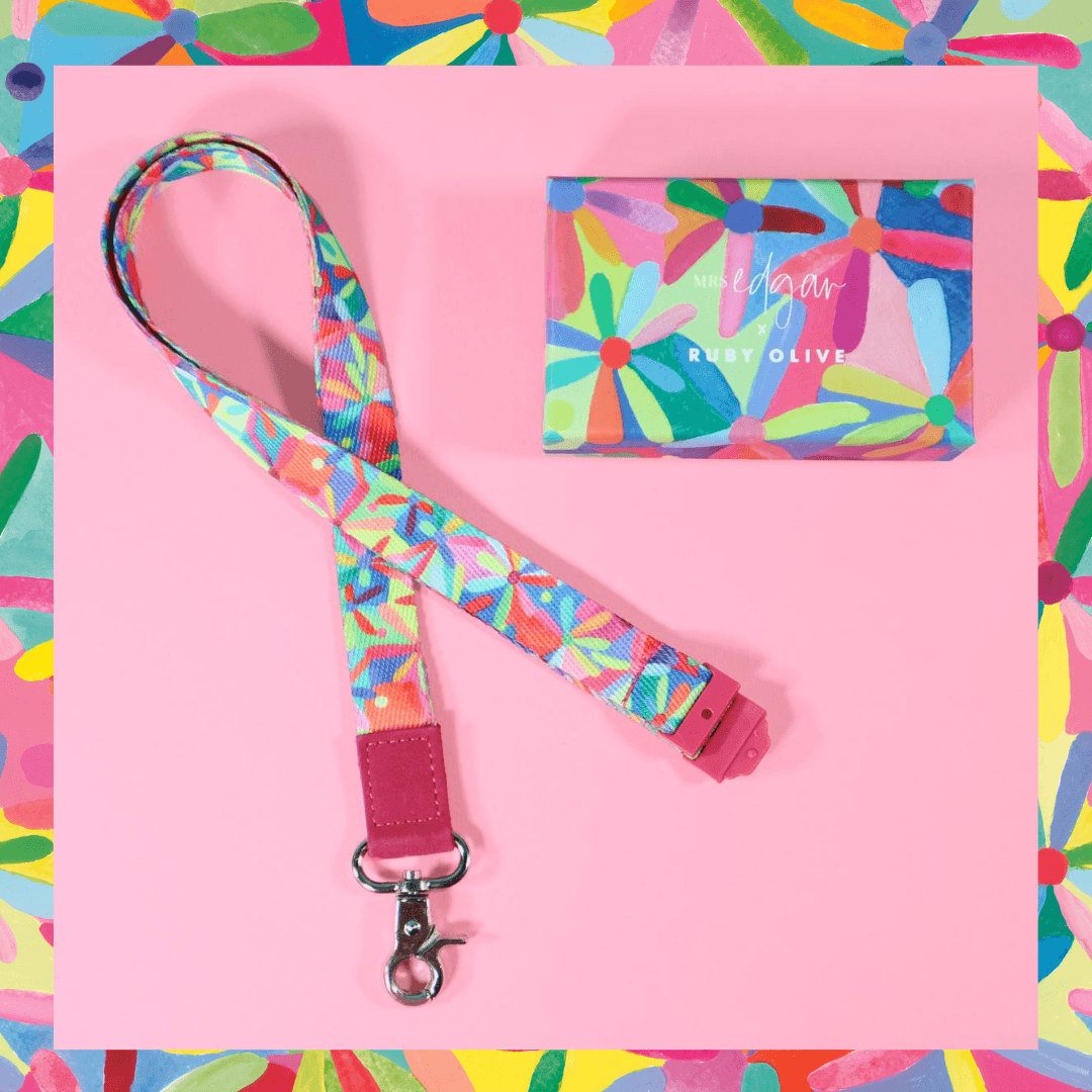 RAINBOW DAISES Lanyards - Ruby Olive x Lordy Dordie x Mrs Edgars COLLAB - Lordy Dordie Art