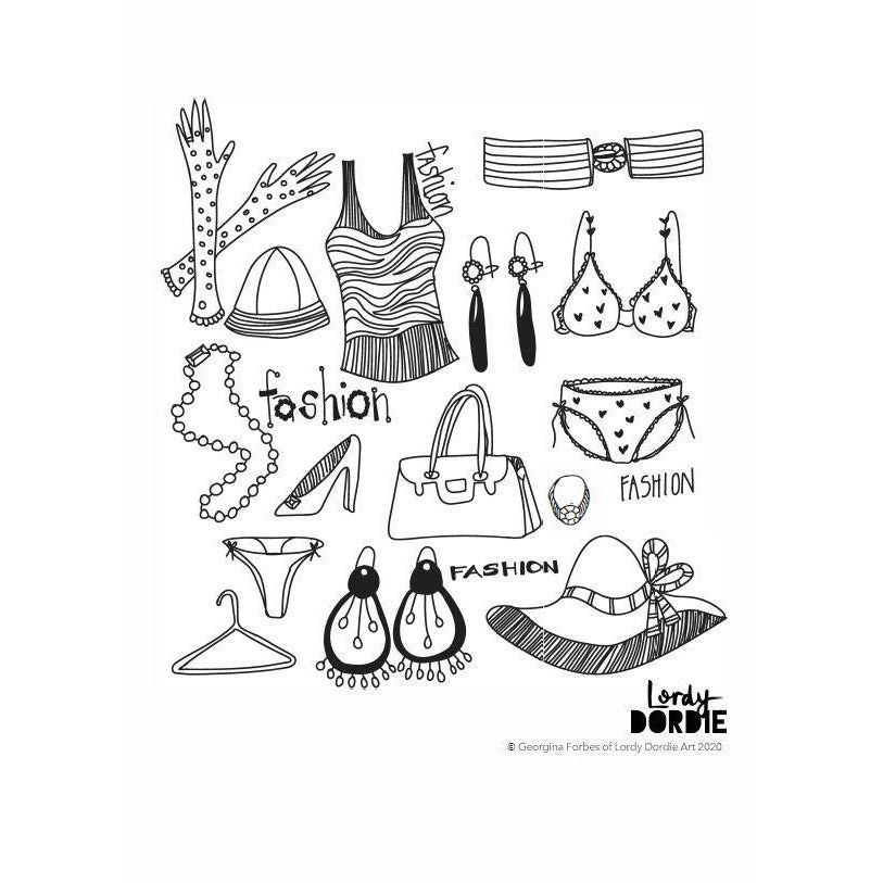 FASHION COLLAGE Colouring-In Sheet (PDF Download)