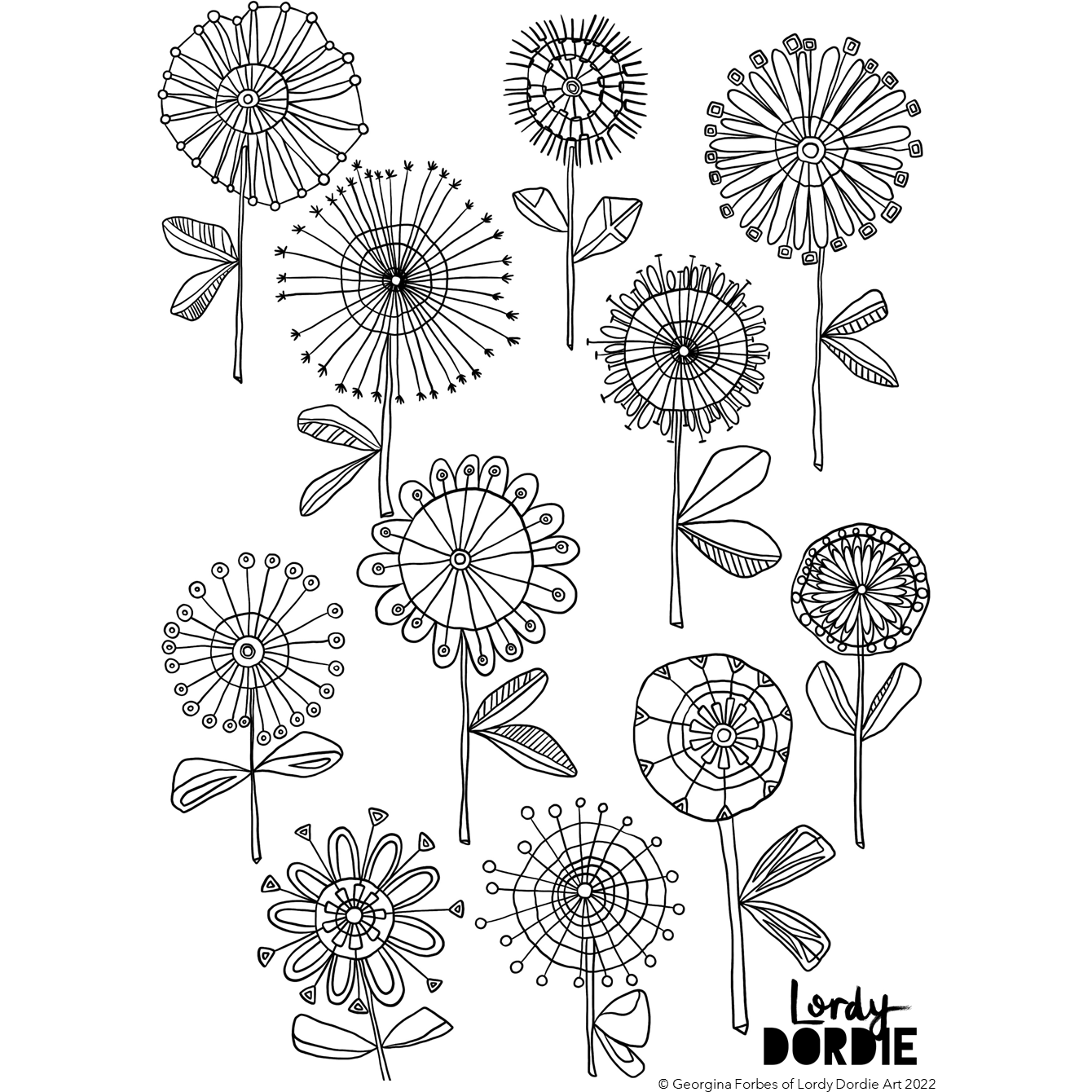 FLOWER POWER Colouring In Sheet (PDF Download)