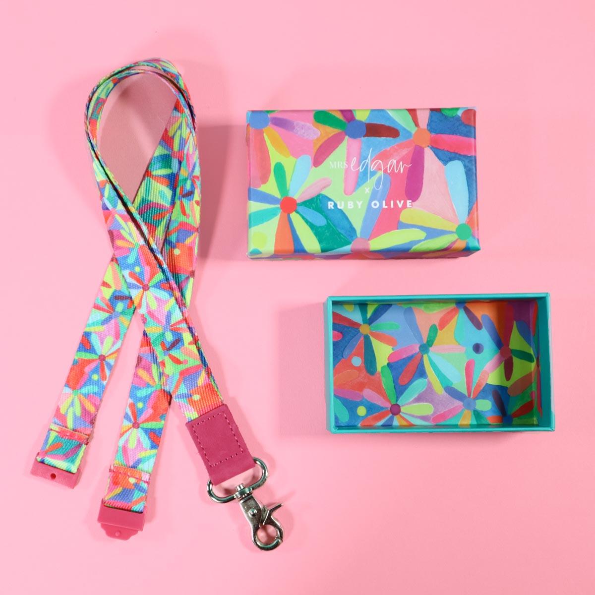 RAINBOW DAISES Lanyards - Ruby Olive x Lordy Dordie x Mrs Edgars COLLAB - Lordy Dordie Art