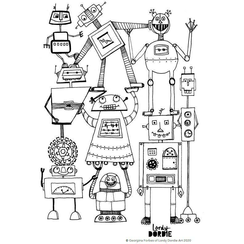 ROBOTS Colouring-In Sheet (PDF Download)