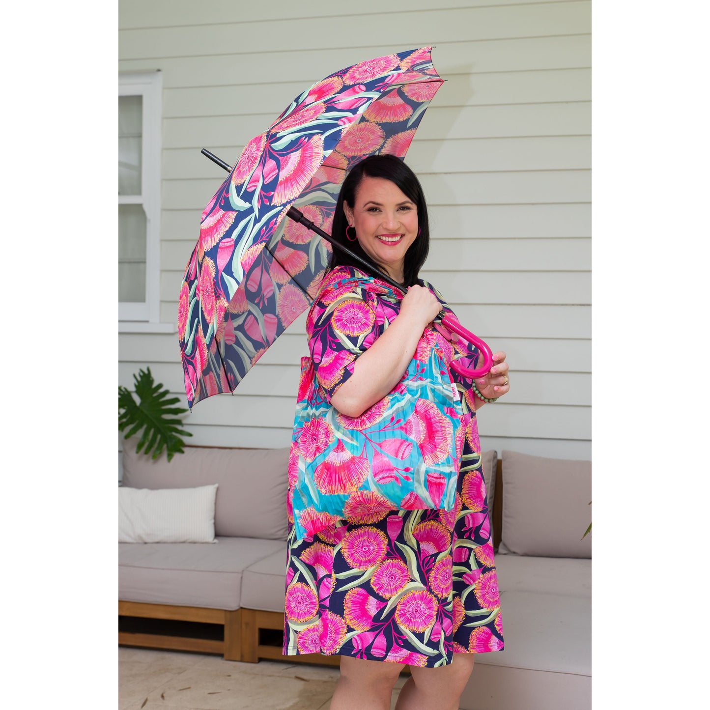 Concertina Pleat Bag - Gum Blossoms - Lordy Dordie Art