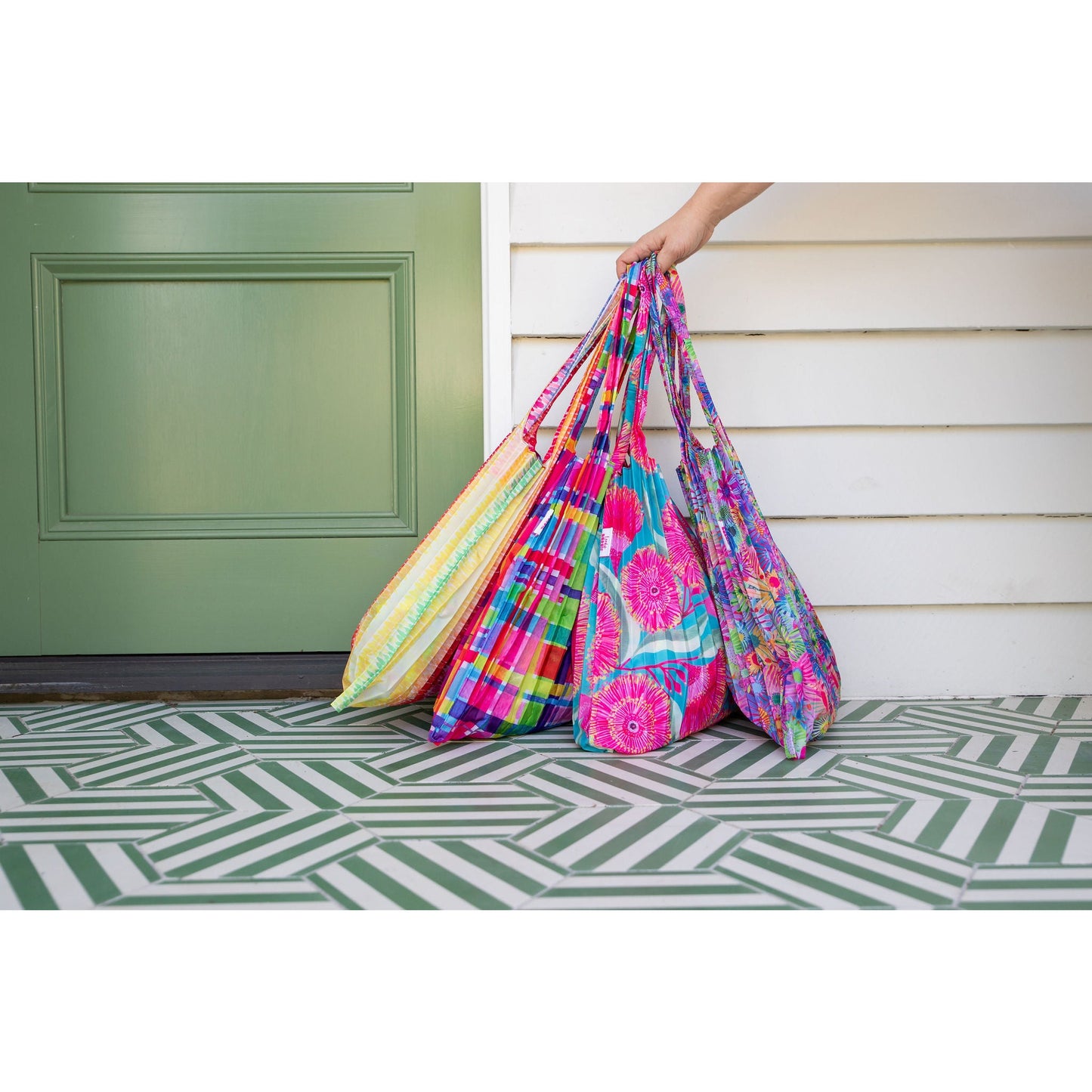 Concertina Pleat Bag - Gum Blossoms - Lordy Dordie Art