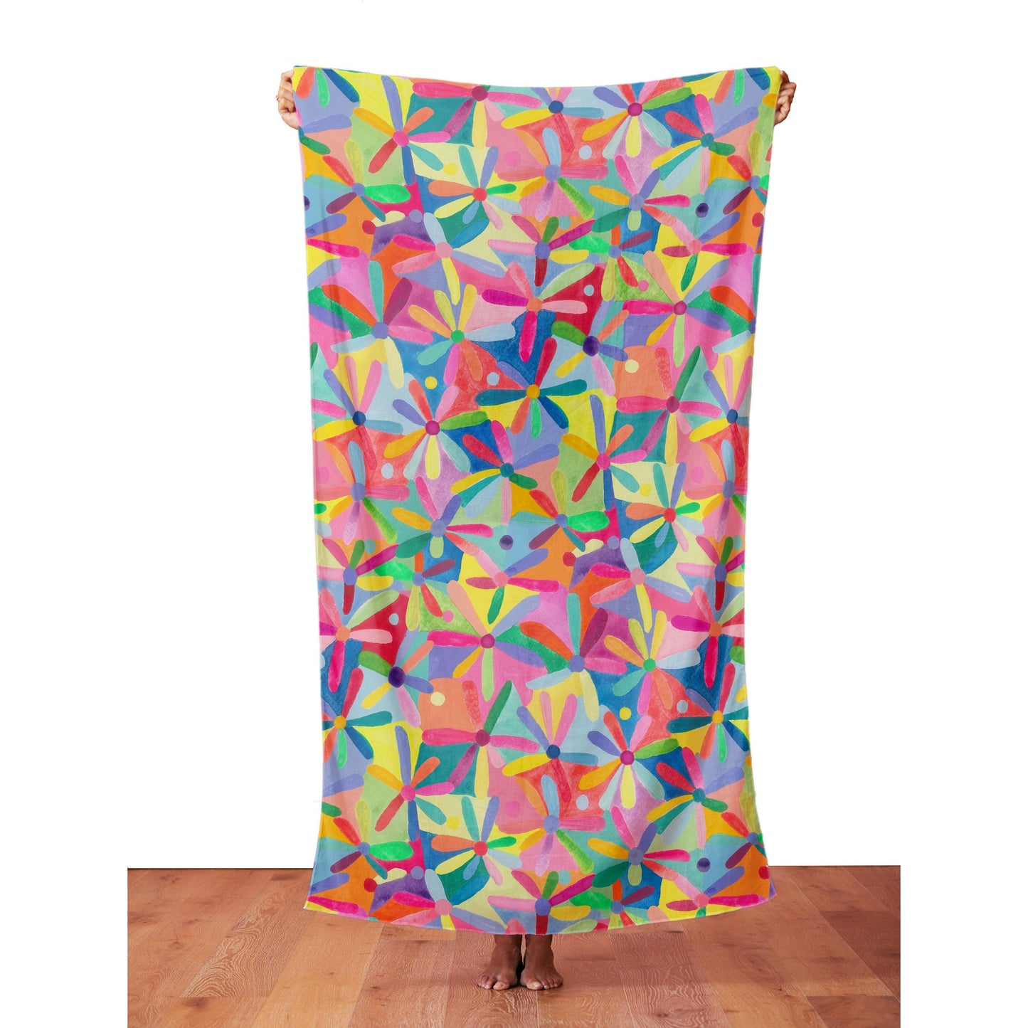 Rainbow Daisies - BEACH WRAP / SCARF - Lordy Dordie Art