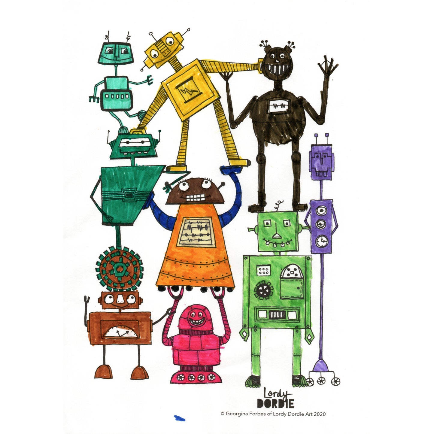 Nuts & Bolts - FREE A4 Colouring In Sheet PDF - Lordy Dordie Art