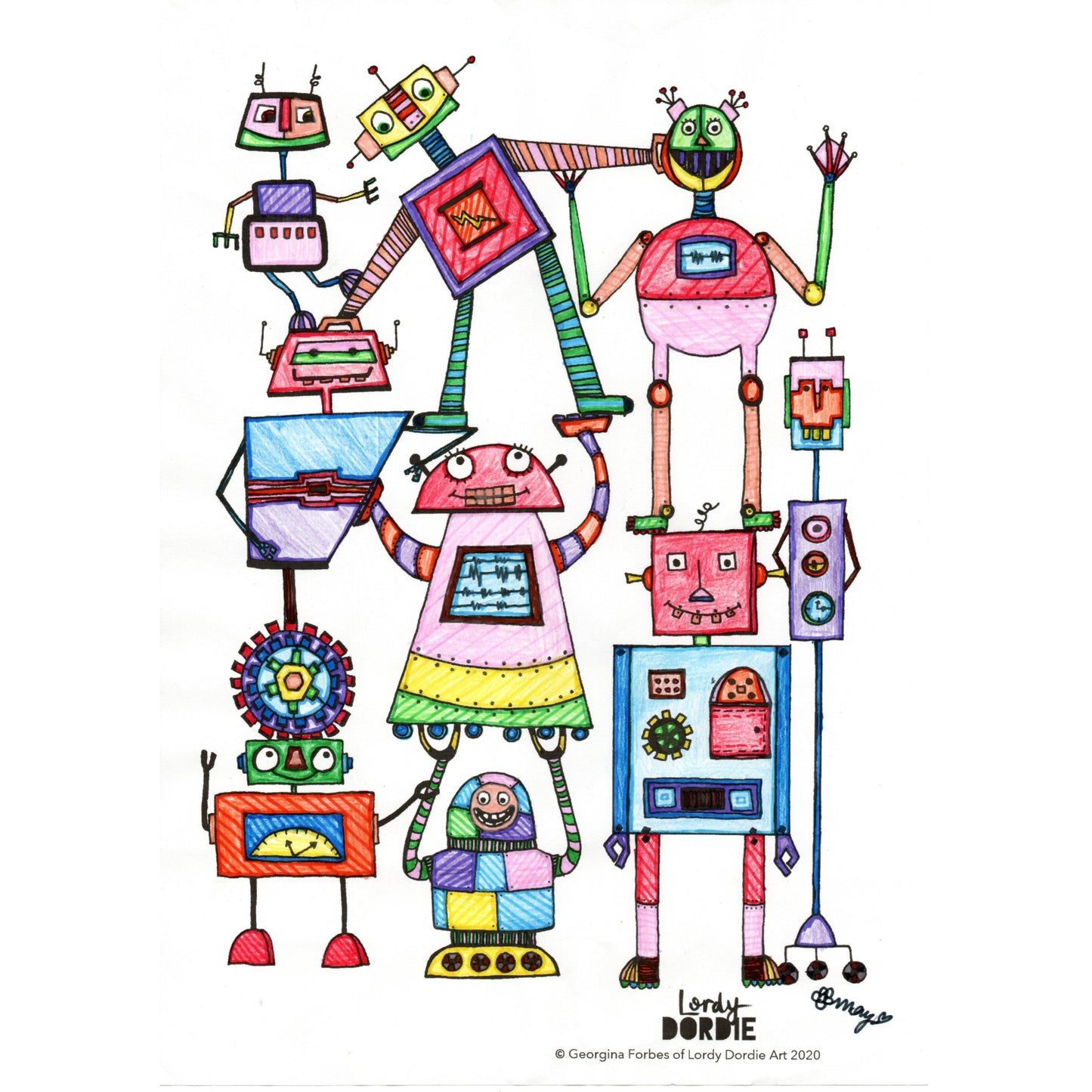 Nuts & Bolts - FREE A4 Colouring In Sheet PDF - Lordy Dordie Art