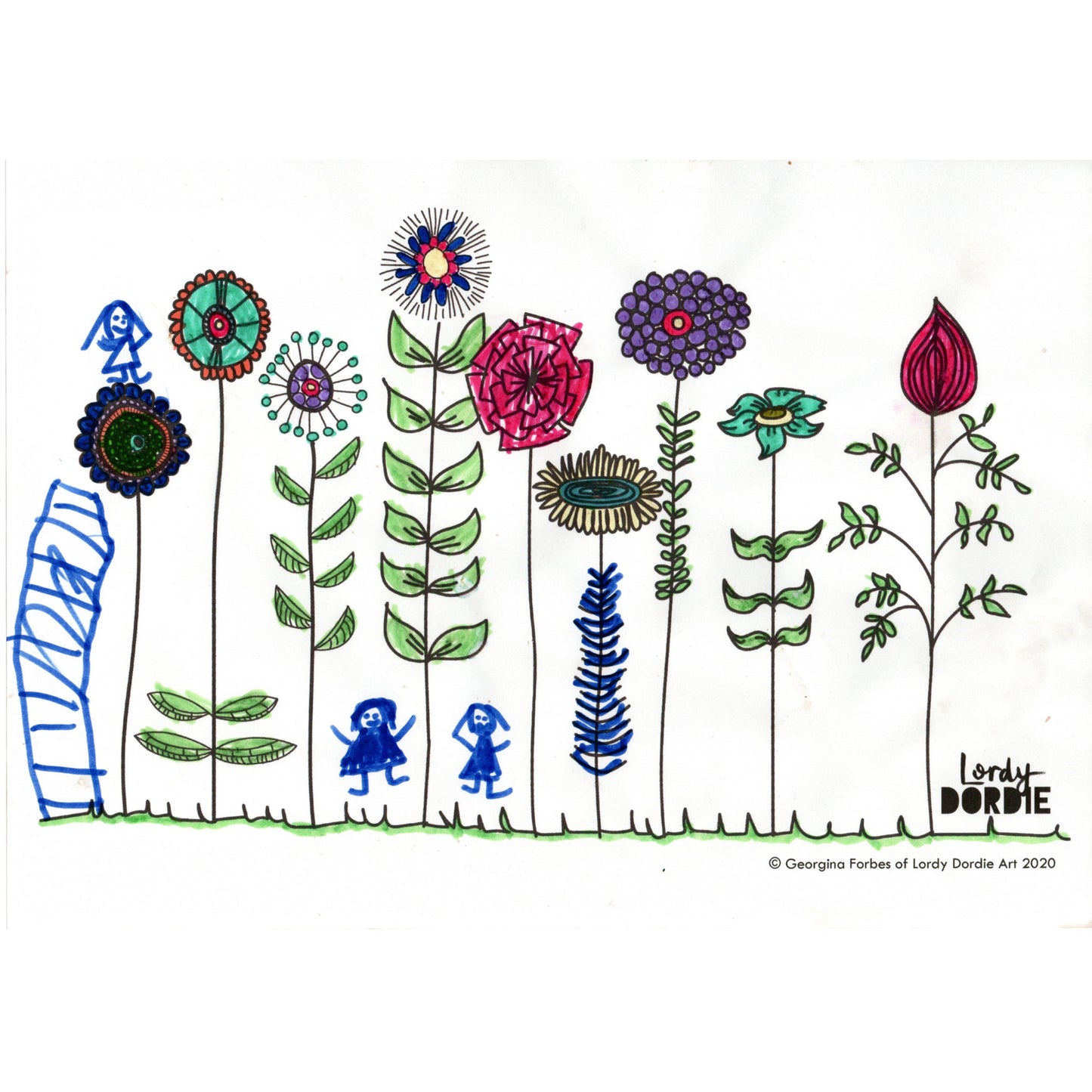 Wildflowers - FREE A4 Colouring In Sheet PDF - Lordy Dordie Art