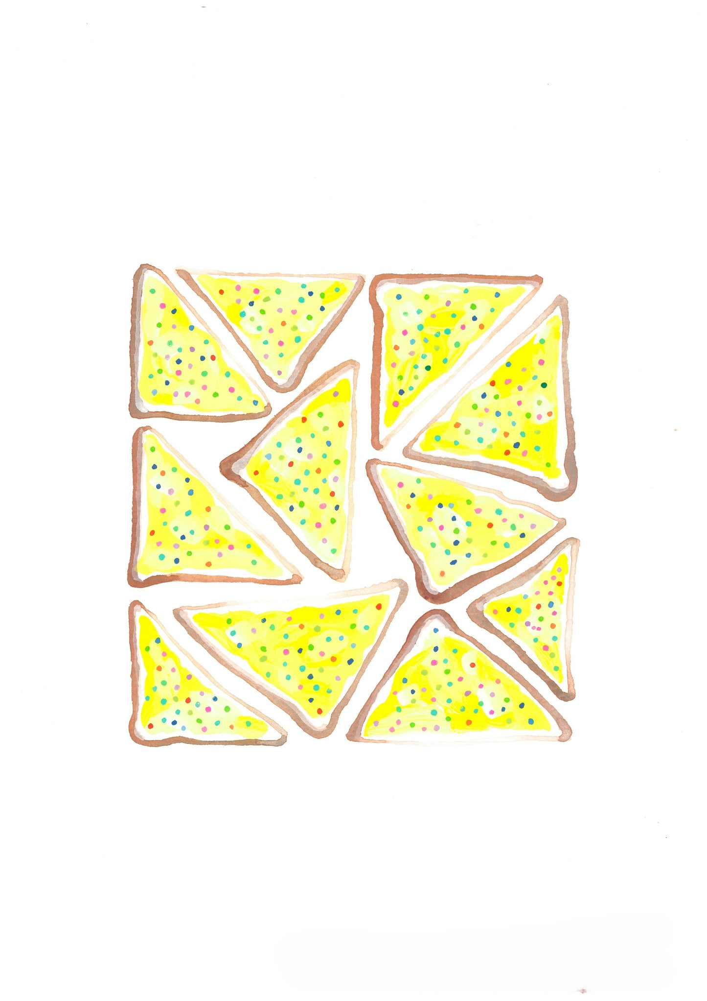 "Fairy Bread" Original Acrylic & Watercolour Artwork on Paper (Square: 21x21cm)