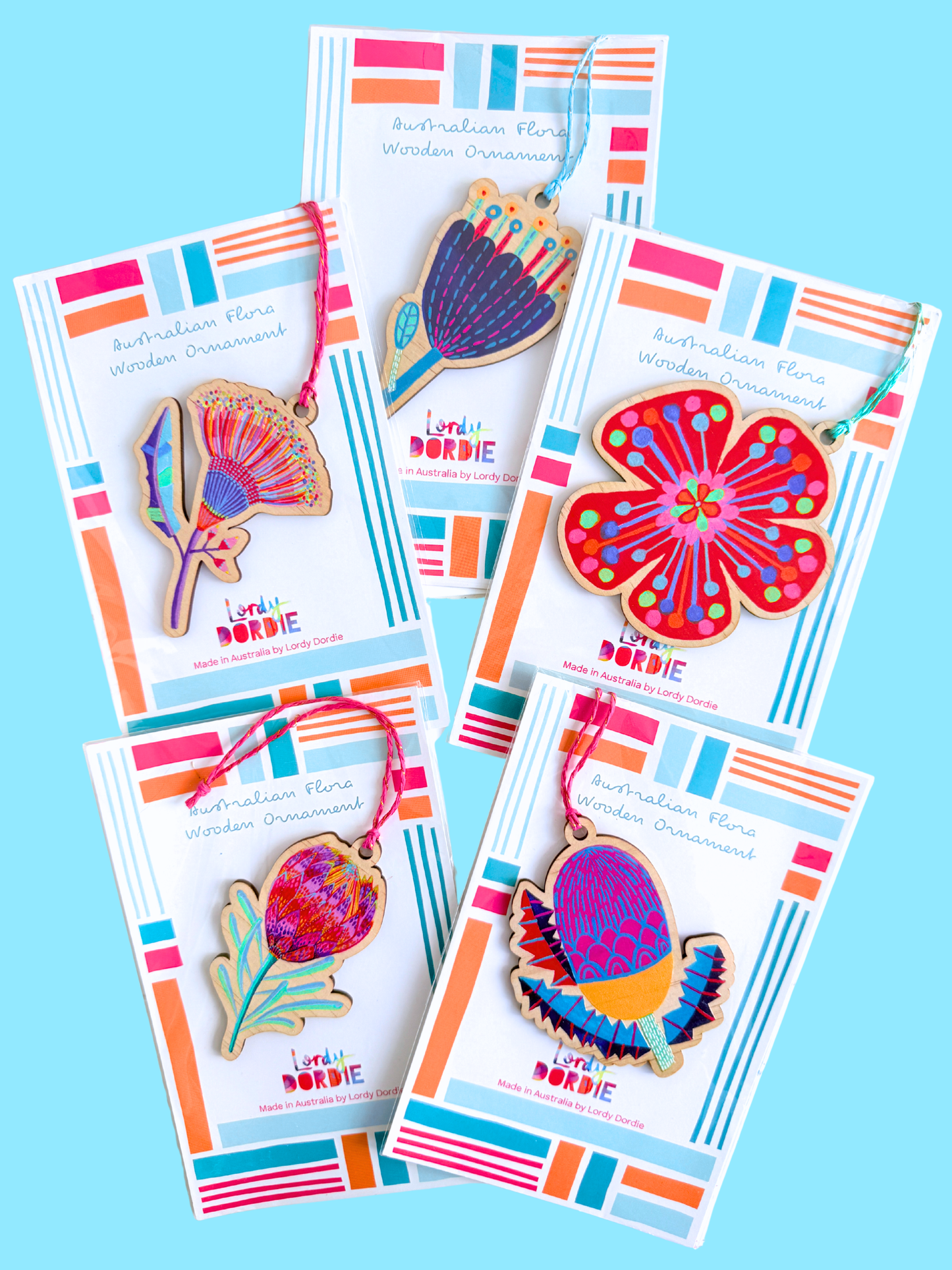 Australian Native Wooden Ornaments Collection