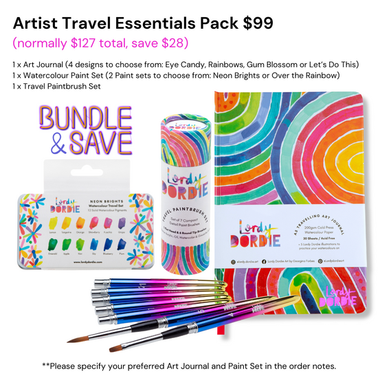 Artist Travel Essentials Pack BUNDLE $99 ($127 Value)