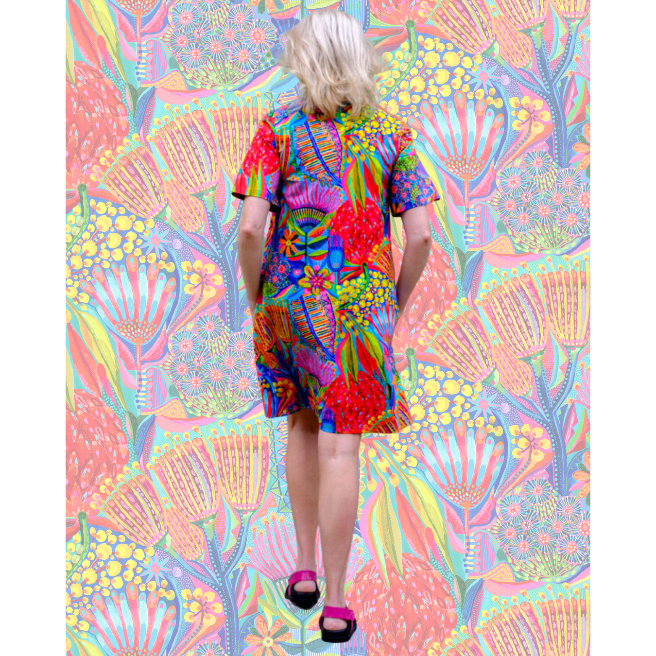 Bushwalk Blooms - May Swing Dress | Colourful Summer Swing Dress