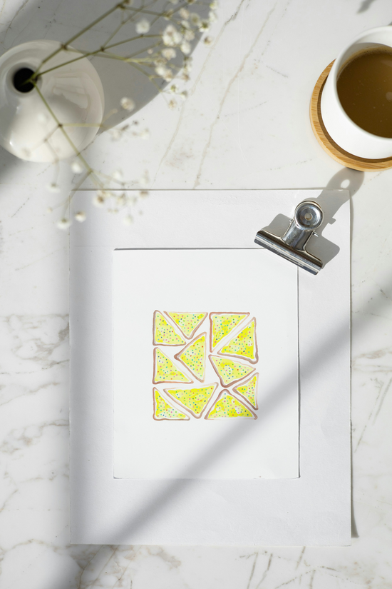 "Fairy Bread" Original Acrylic & Watercolour Artwork on Paper (Square: 21x21cm)