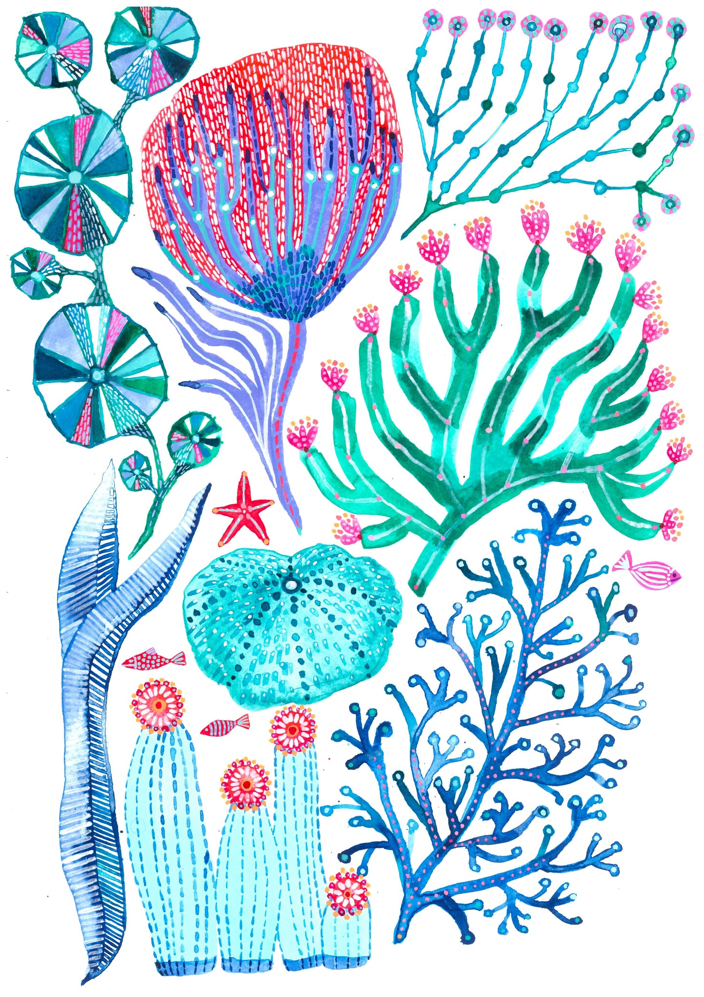 "Bloom Lagoon" Original Watercolour Artwork on Paper (A4: 21x29.7 cm)