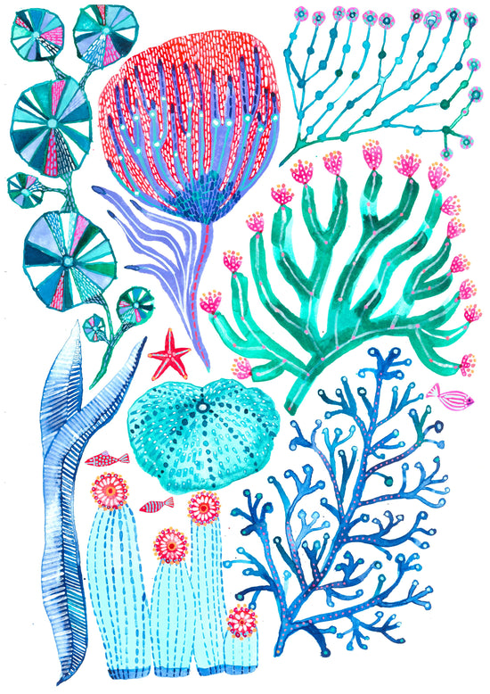 "Bloom Lagoon" Original Watercolour Artwork on Paper (A4: 21x29.7 cm)