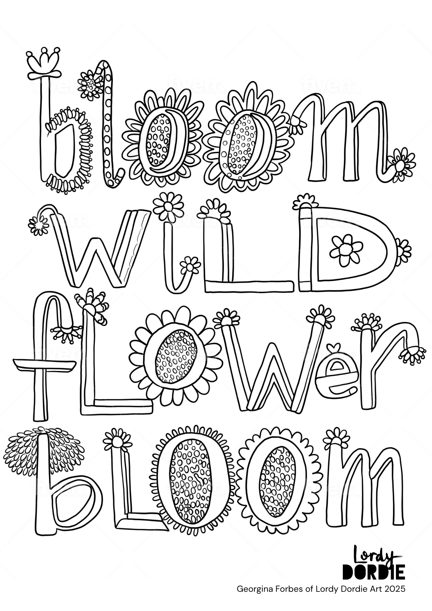 BLOOM WILDFLOWER BLOOM Colouring-In Sheet (PDF Download)