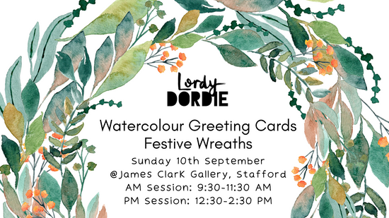 Watercolour Greeting Cards Class: Festive Floral Wreaths | 2 sessions on Sunday 10 Sept @ James Clark Gallery (Stafford, Qld)