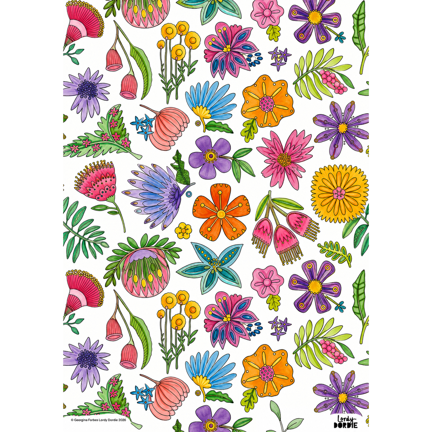 Willowing Arts: Botanicals Colouring & Inspiration Sheet (PDF Download)