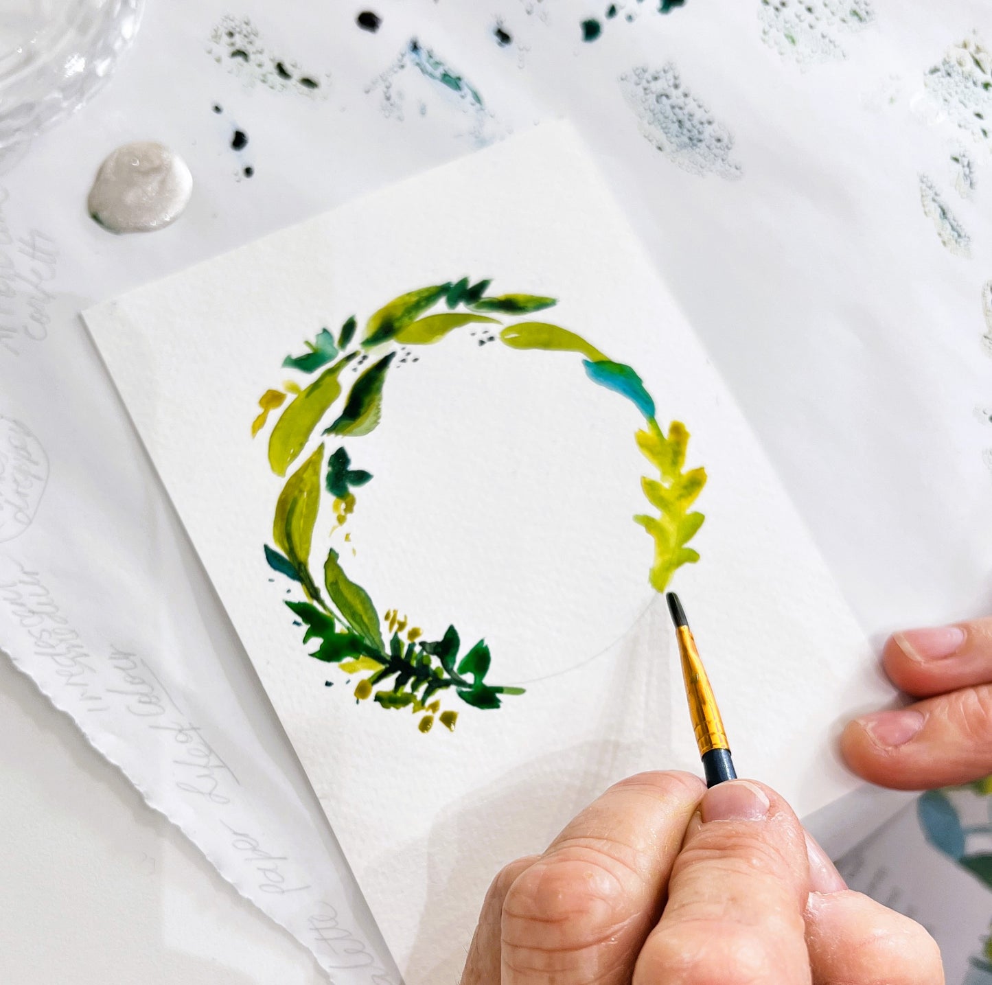 Christmas Card Watercolour Workshop: Festive Florals | 2 sessions on Sunday 12 Nov @ Foragers Nest Studio (Red Hill QLD)