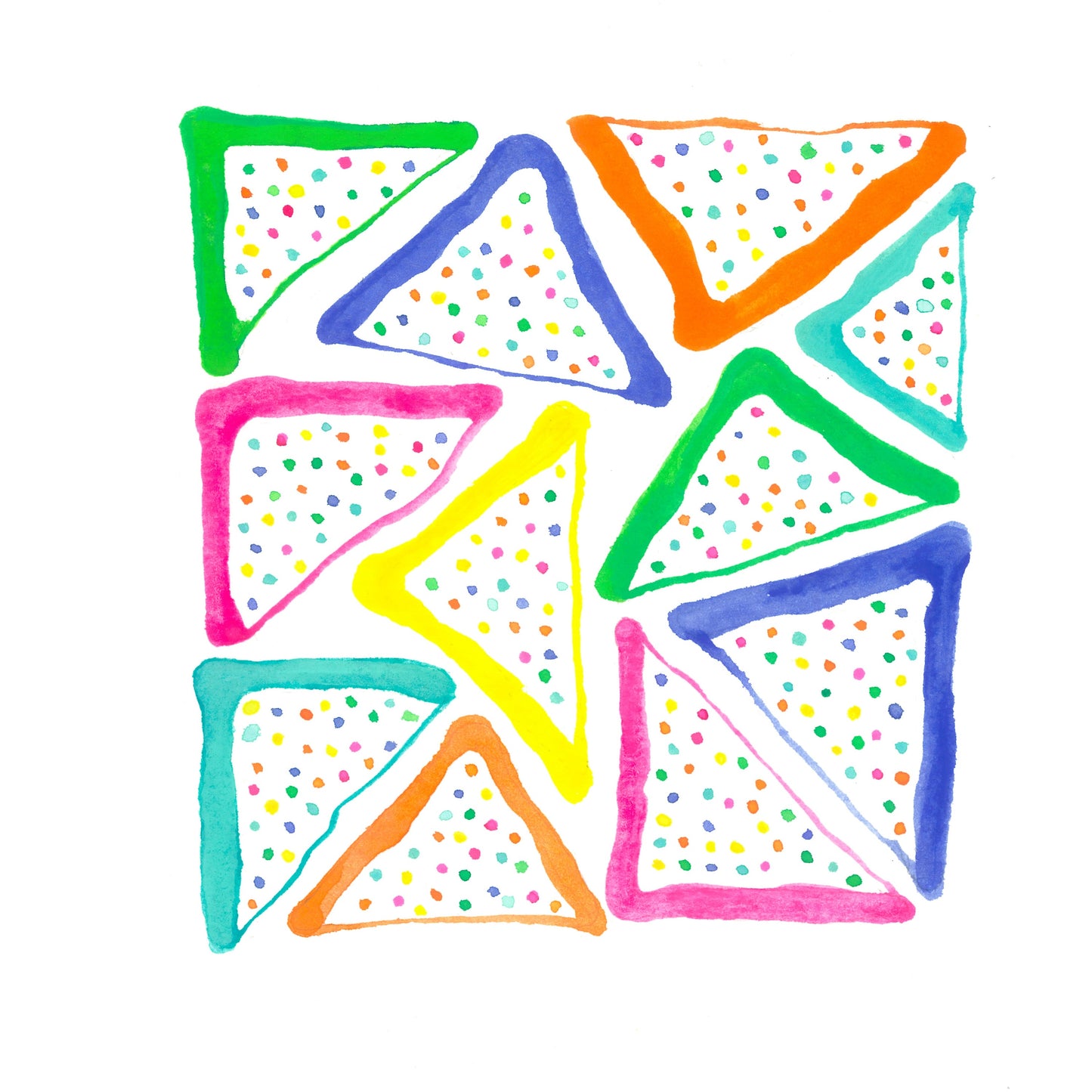 "Fairy Bread (colours)" Original Acrylic & Watercolour Artwork on Paper (Square: 21x21cm)