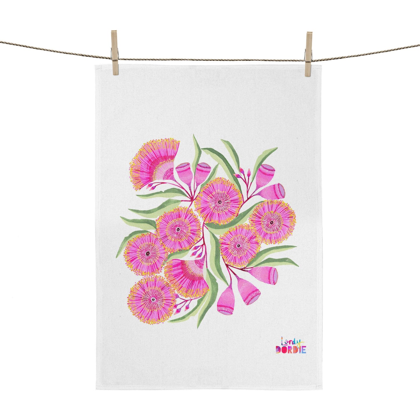 Art Tea Towel - Gum Blossoms (designed & printed in Australia)