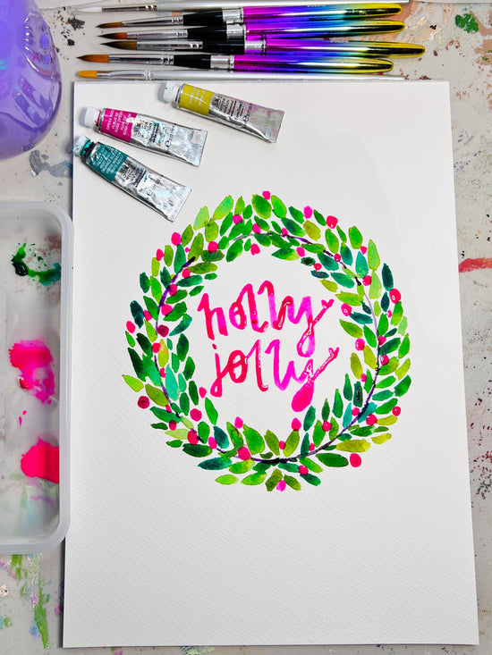 Watercolour Greeting Cards Class: Festive Floral Wreaths | 2 sessions on Sunday 10 Sept @ James Clark Gallery (Stafford, Qld)